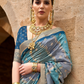 Designer Viscose Polyester Silk Saree with Aqua Effect Finish