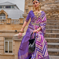 Graceful Aqua Effect Saree in Viscose Polyester Silk Fabric