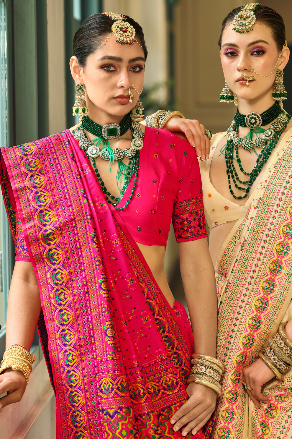 Traditional Banarasi Saree in Poly Viscose Silk with Meenakari Weave