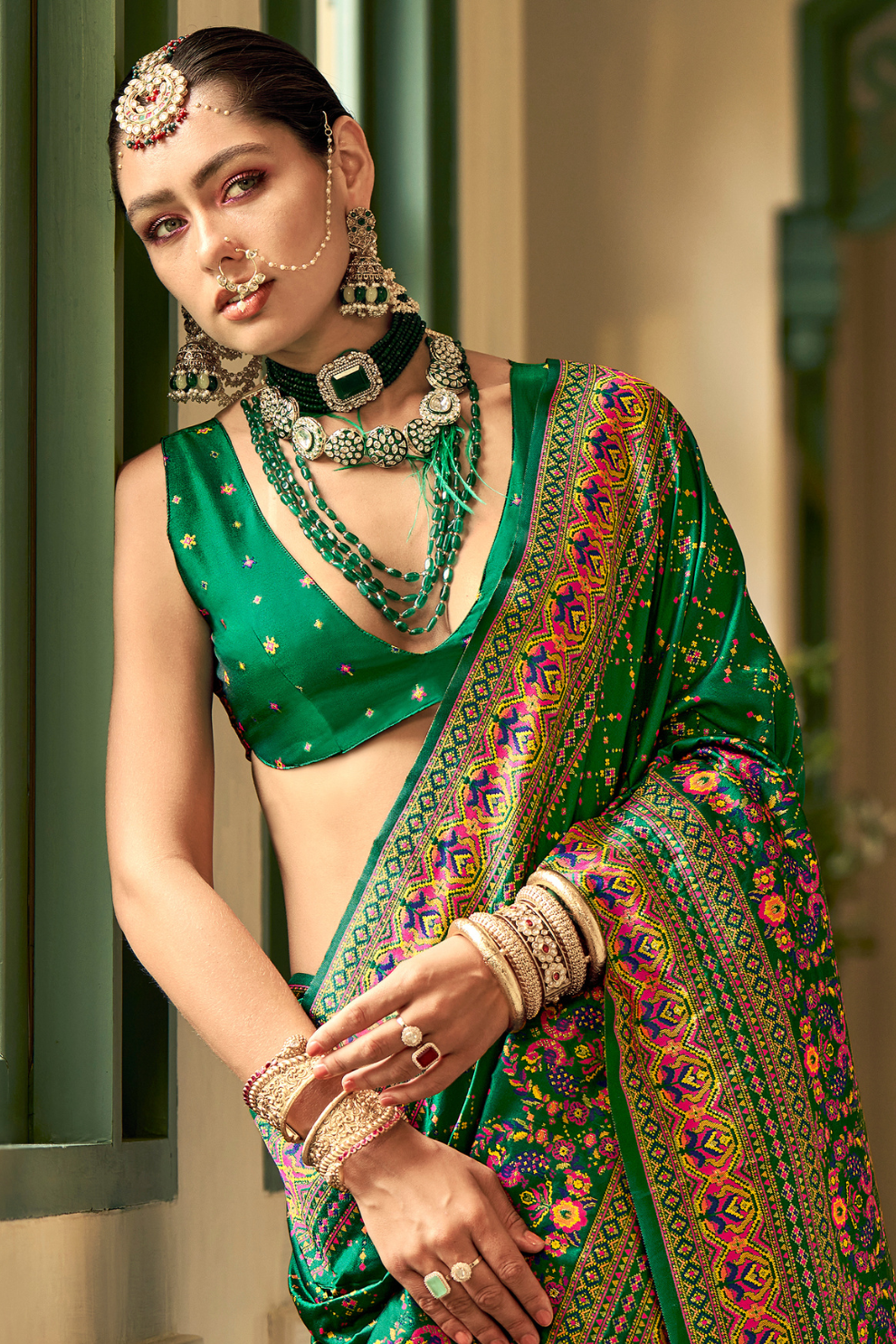 Traditional Banarasi Saree in Poly Viscose Silk with Meenakari Weave