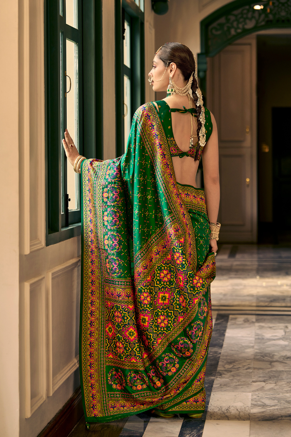 Traditional Banarasi Saree in Poly Viscose Silk with Meenakari Weave