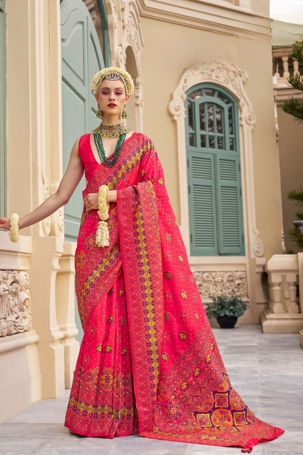 Handwoven Banarasi Silk Saree with Meenakari Kashmiri Designs