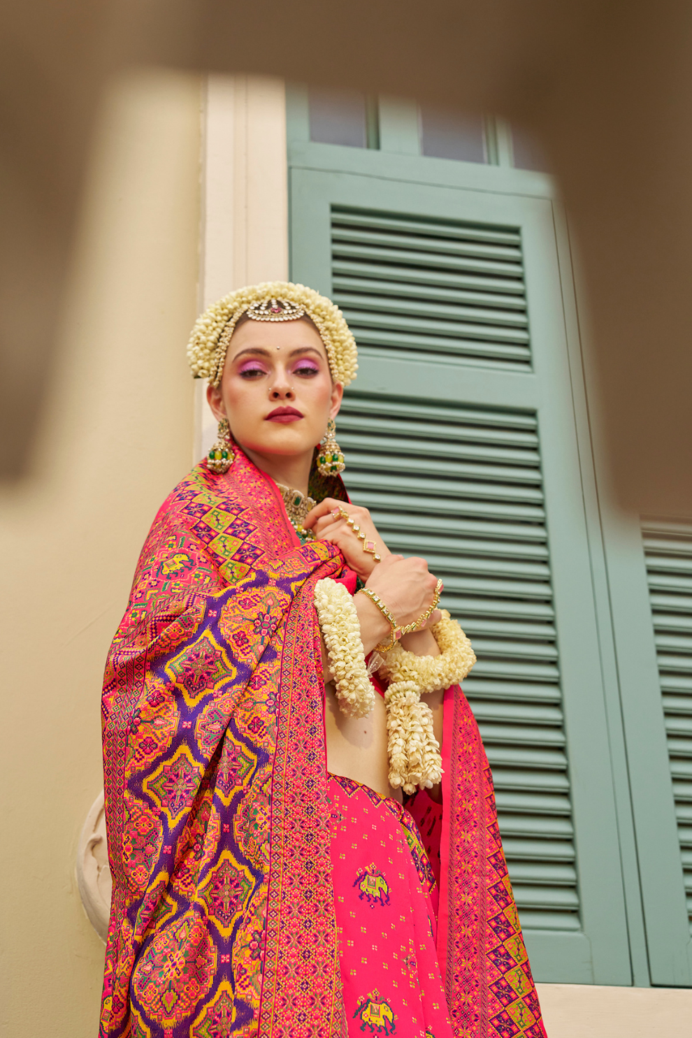 Handwoven Banarasi Silk Saree with Meenakari Kashmiri Designs