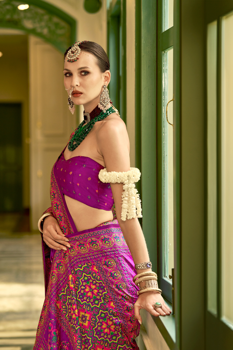 Traditional Banarasi Saree in Poly Viscose Silk with Meenakari Weave