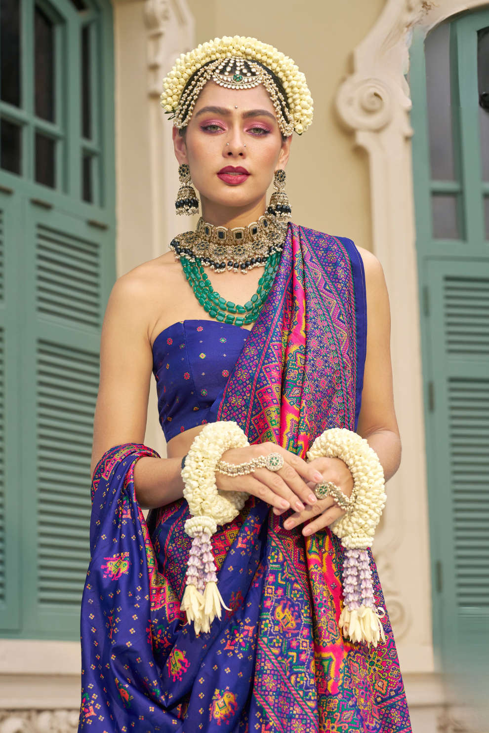 Handwoven Banarasi Silk Saree with Meenakari Kashmiri Designs