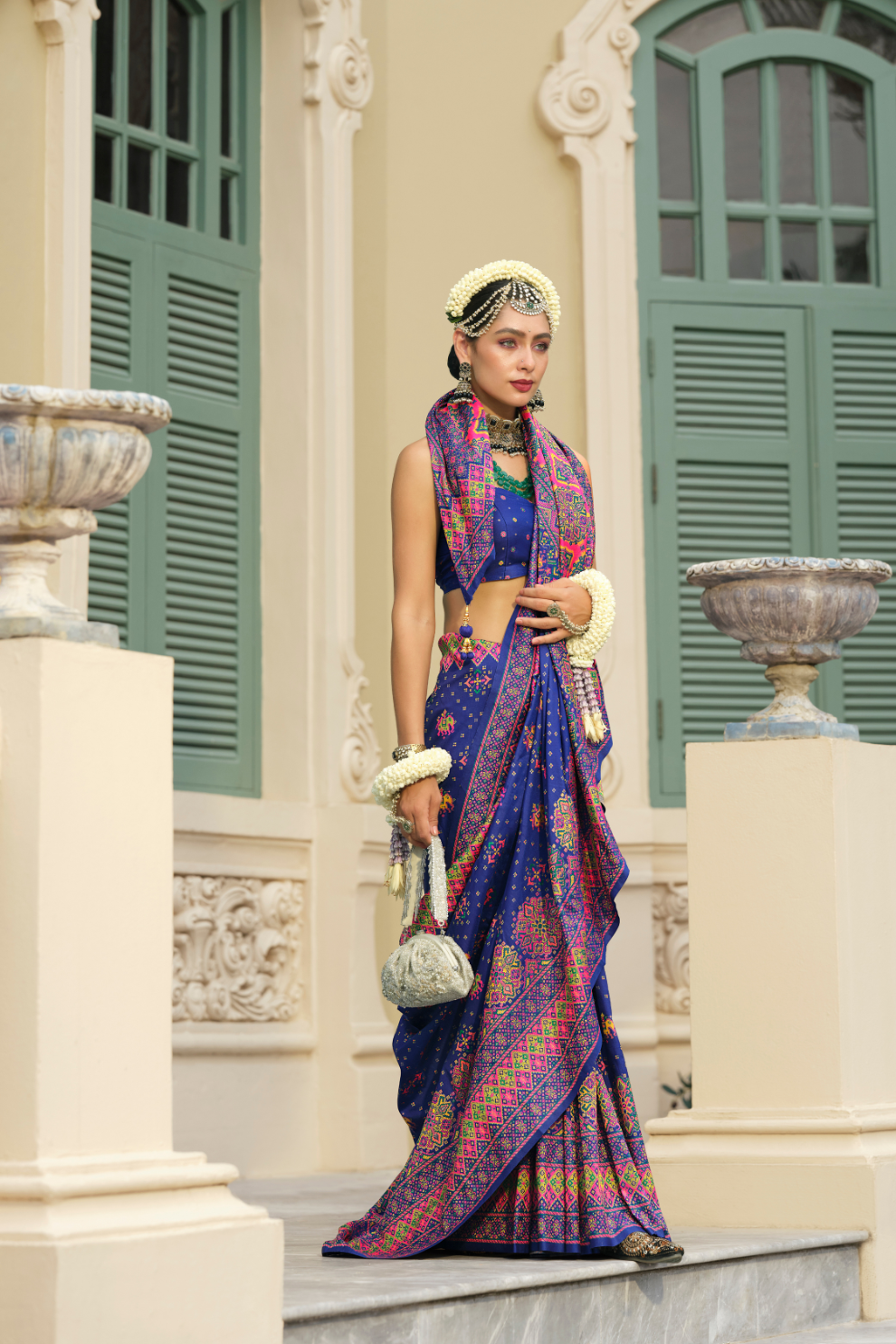 Handwoven Banarasi Silk Saree with Meenakari Kashmiri Designs