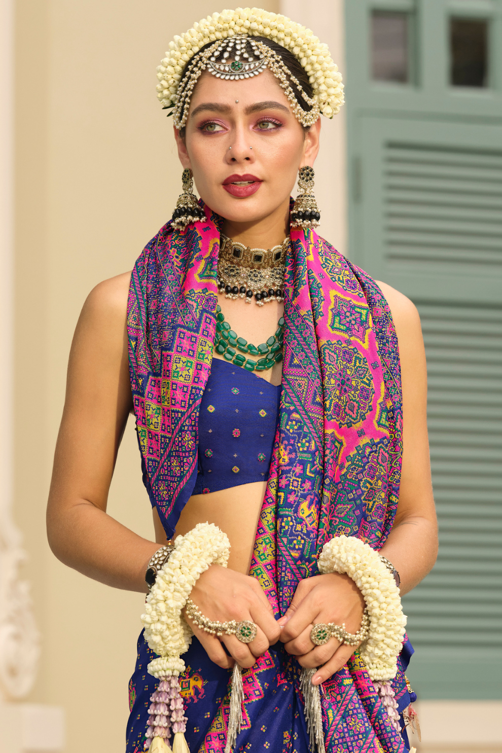 Handwoven Banarasi Silk Saree with Meenakari Kashmiri Designs