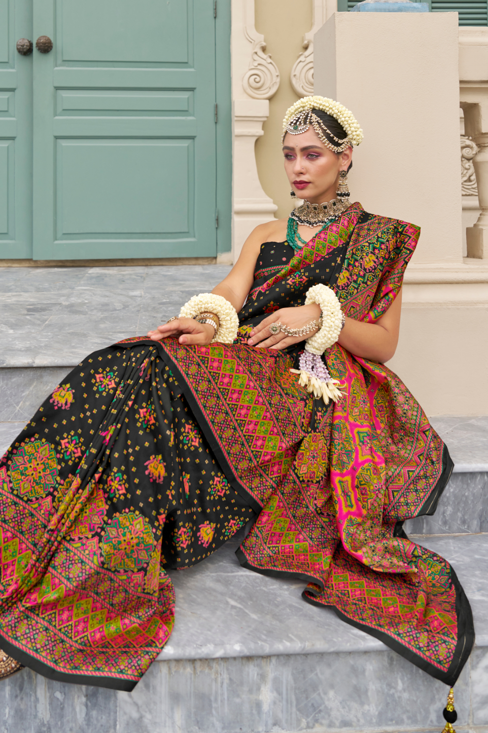 Handwoven Banarasi Silk Saree with Meenakari Kashmiri Designs