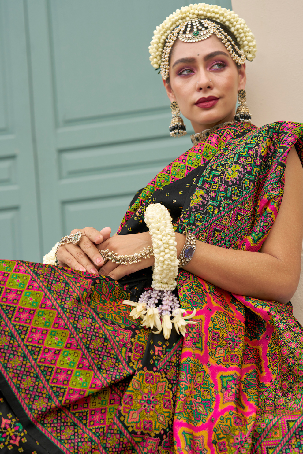 Handwoven Banarasi Silk Saree with Meenakari Kashmiri Designs