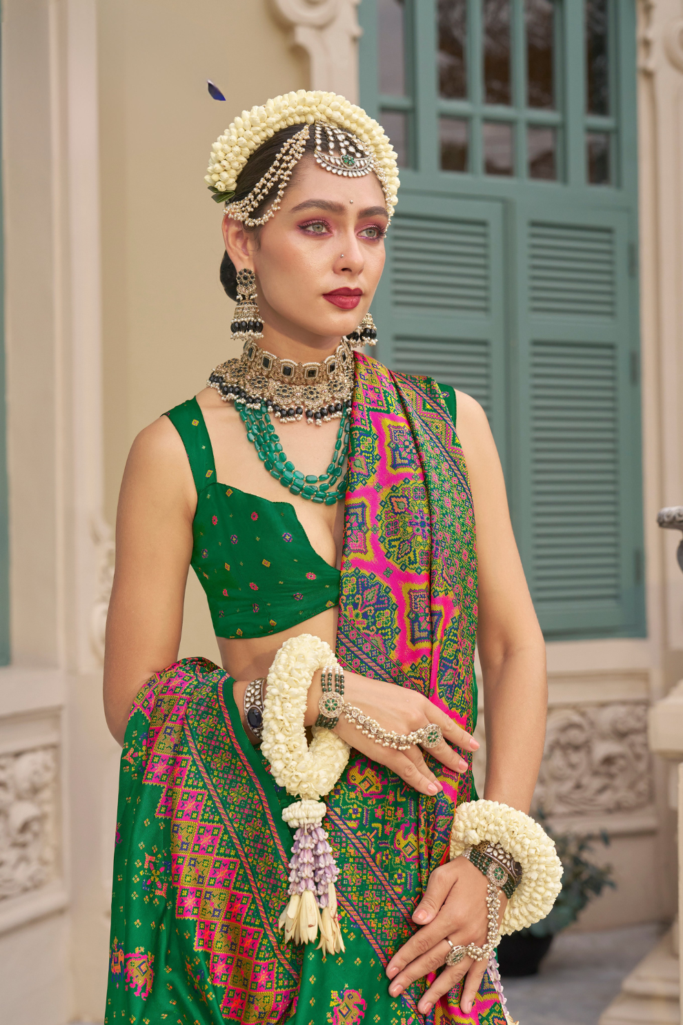 Handwoven Banarasi Silk Saree with Meenakari Kashmiri Designs