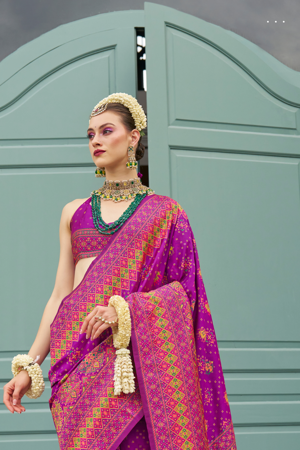 Handwoven Banarasi Silk Saree with Meenakari Kashmiri Designs