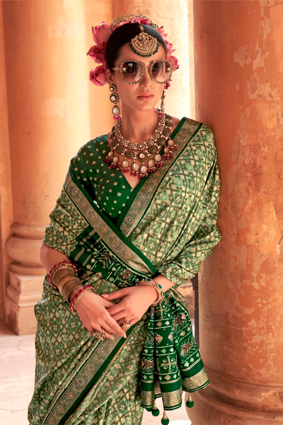 Super Poly Viscose Silk Saree with Traditional Patola Design - LaVante Fashion