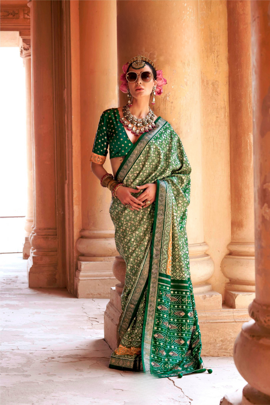 Super Poly Viscose Silk Saree with Traditional Patola Design - LaVante Fashion