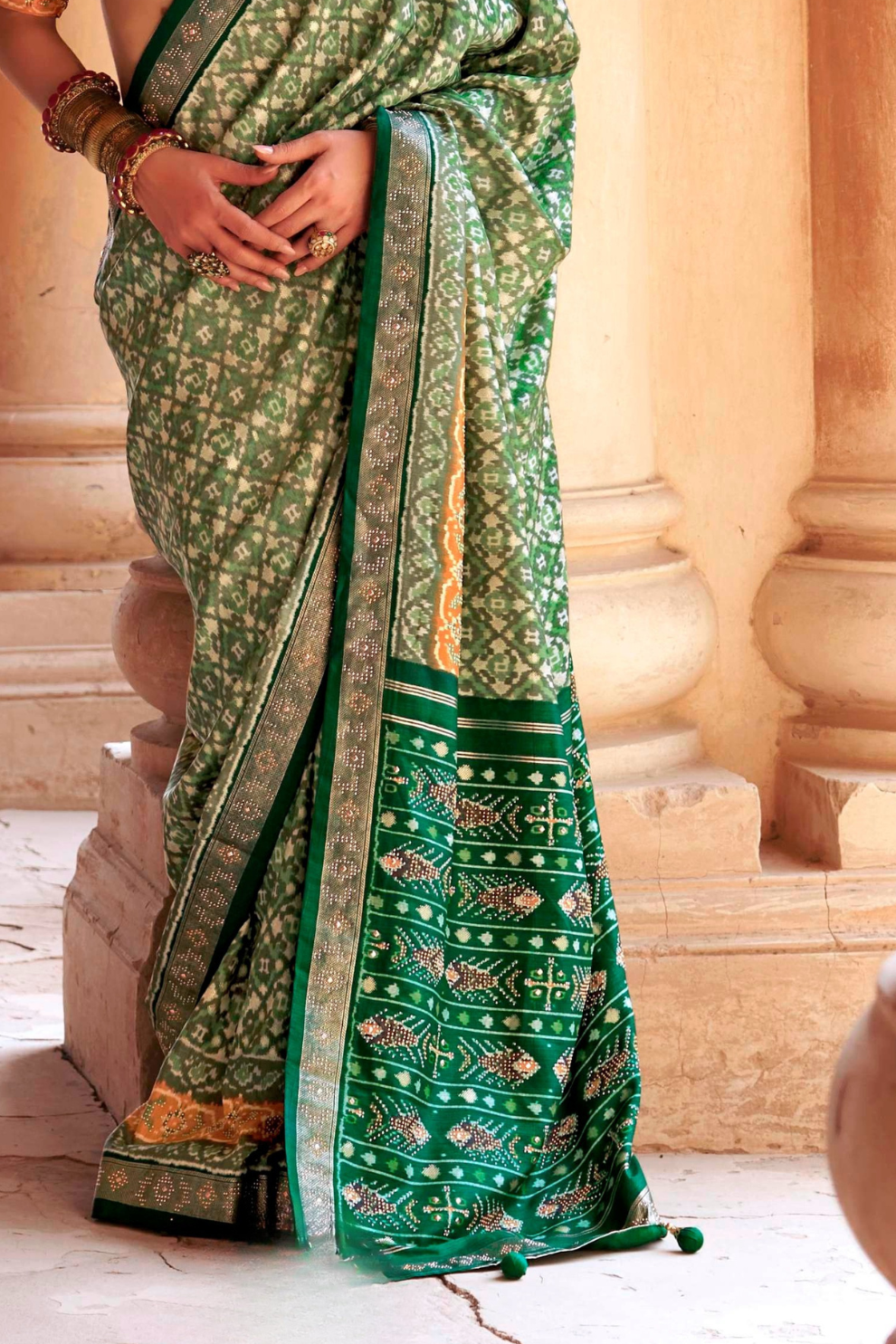 Super Poly Viscose Silk Saree with Traditional Patola Design - LaVante Fashion