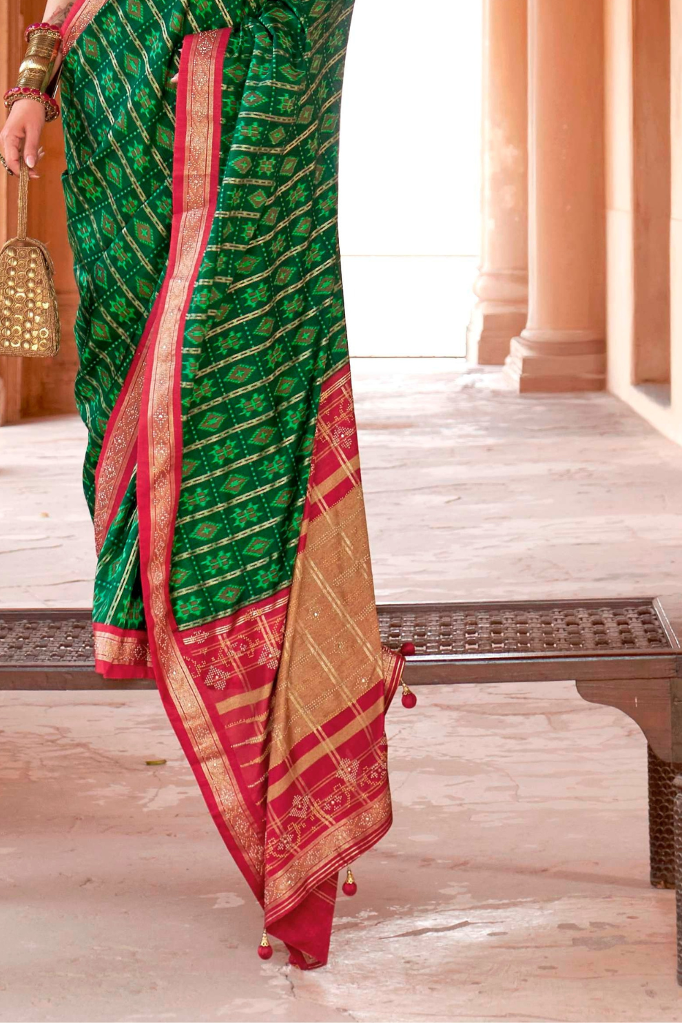 Radiant Super Polyester Viscose Silk Saree with Traditional Patola Design - LaVante Fashion