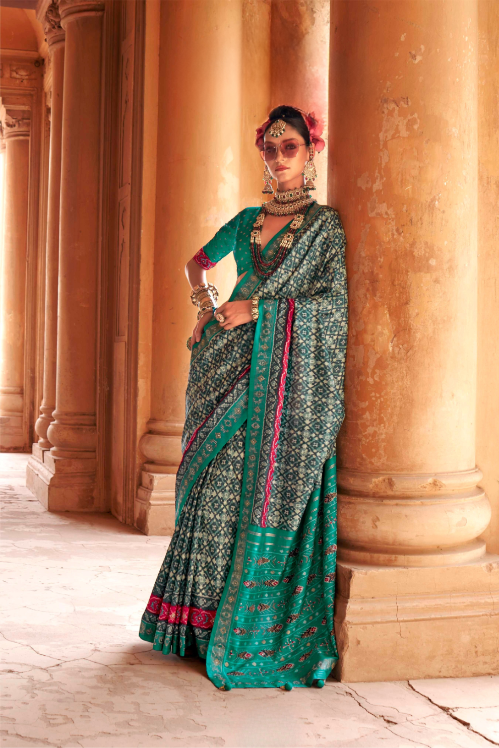 Super Poly Viscose Silk Saree with Traditional Patola Design - LaVante Fashion