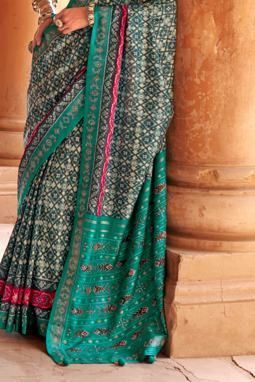 Super Poly Viscose Silk Saree with Traditional Patola Design - LaVante Fashion