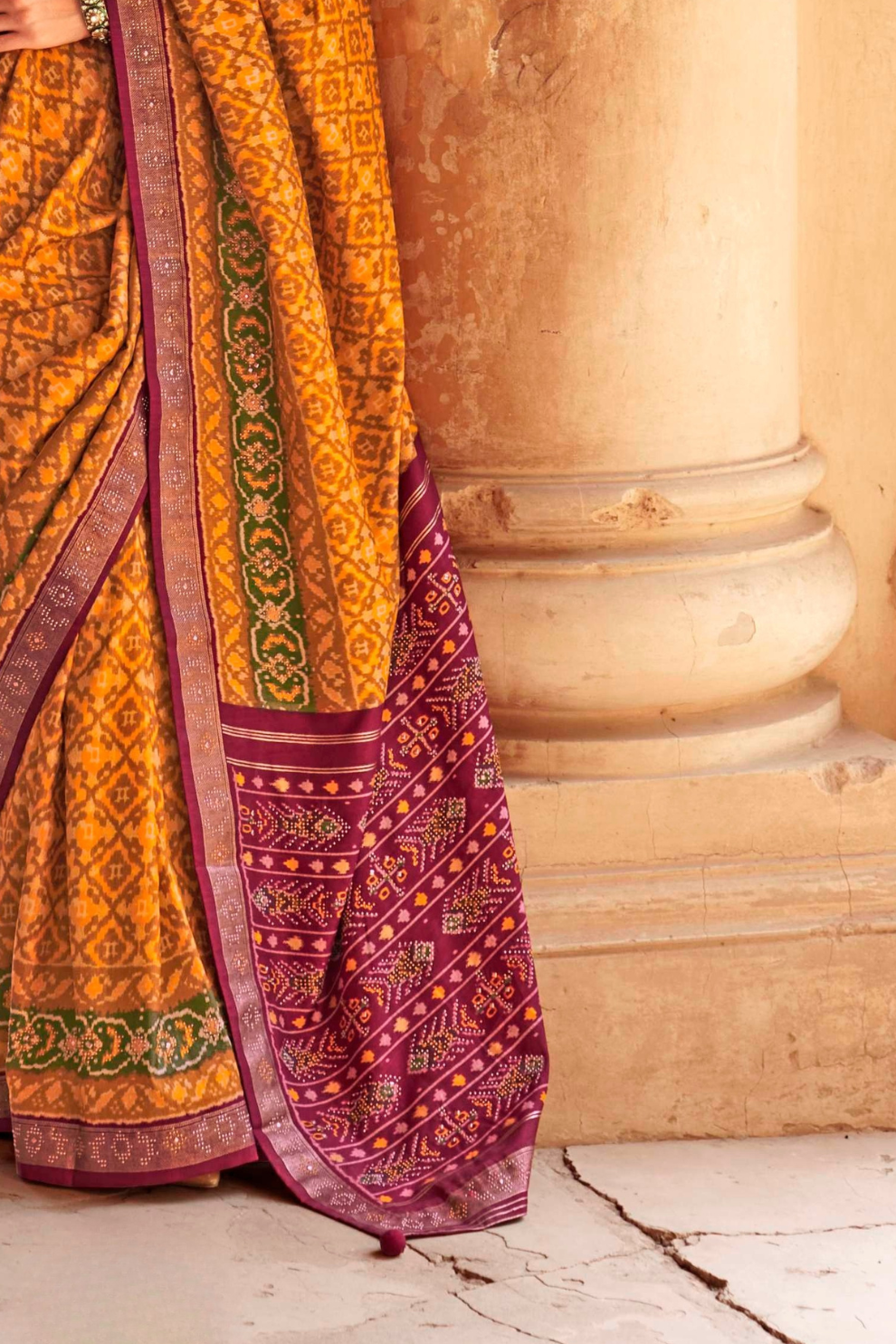 Super Poly Viscose Silk Saree with Traditional Patola Design - LaVante Fashion