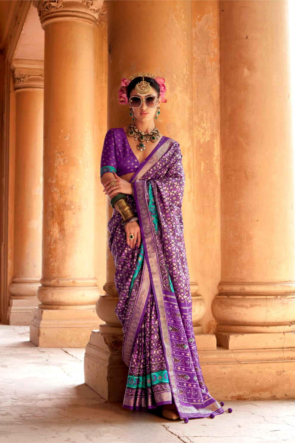 Super Poly Viscose Silk Saree with Traditional Patola Design - LaVante Fashion
