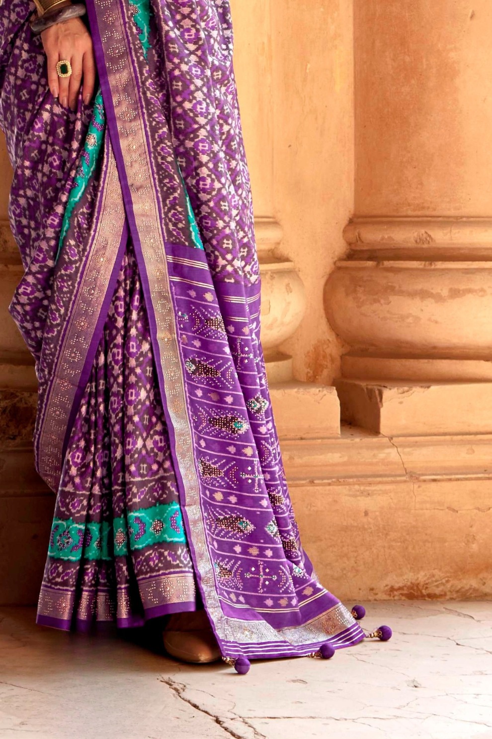 Super Poly Viscose Silk Saree with Traditional Patola Design - LaVante Fashion
