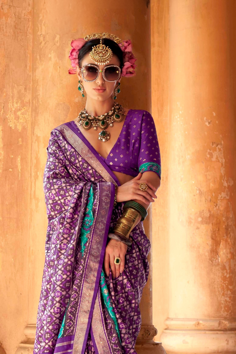 Super Poly Viscose Silk Saree with Traditional Patola Design - LaVante Fashion
