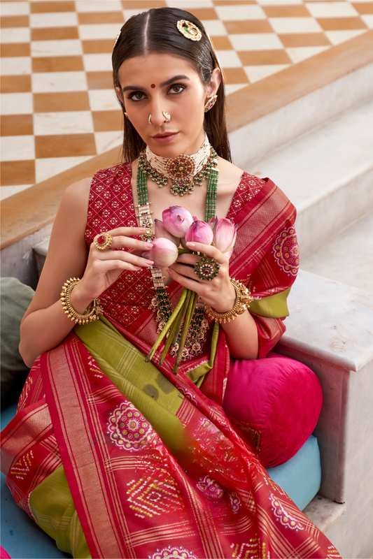 Classic Patola Motif Silk Saree for Festive Occasions