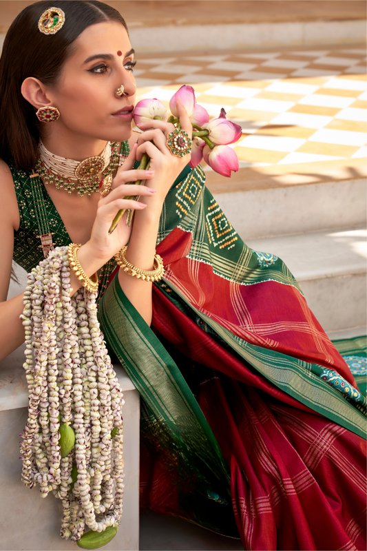 Classic Patola Motif Silk Saree for Festive Occasions