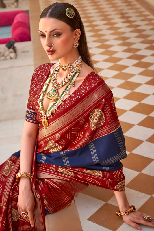 Classic Patola Motif Silk Saree for Festive Occasions