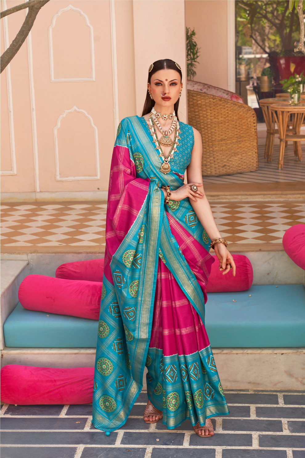 Classic Patola Motif Silk Saree for Festive Occasions