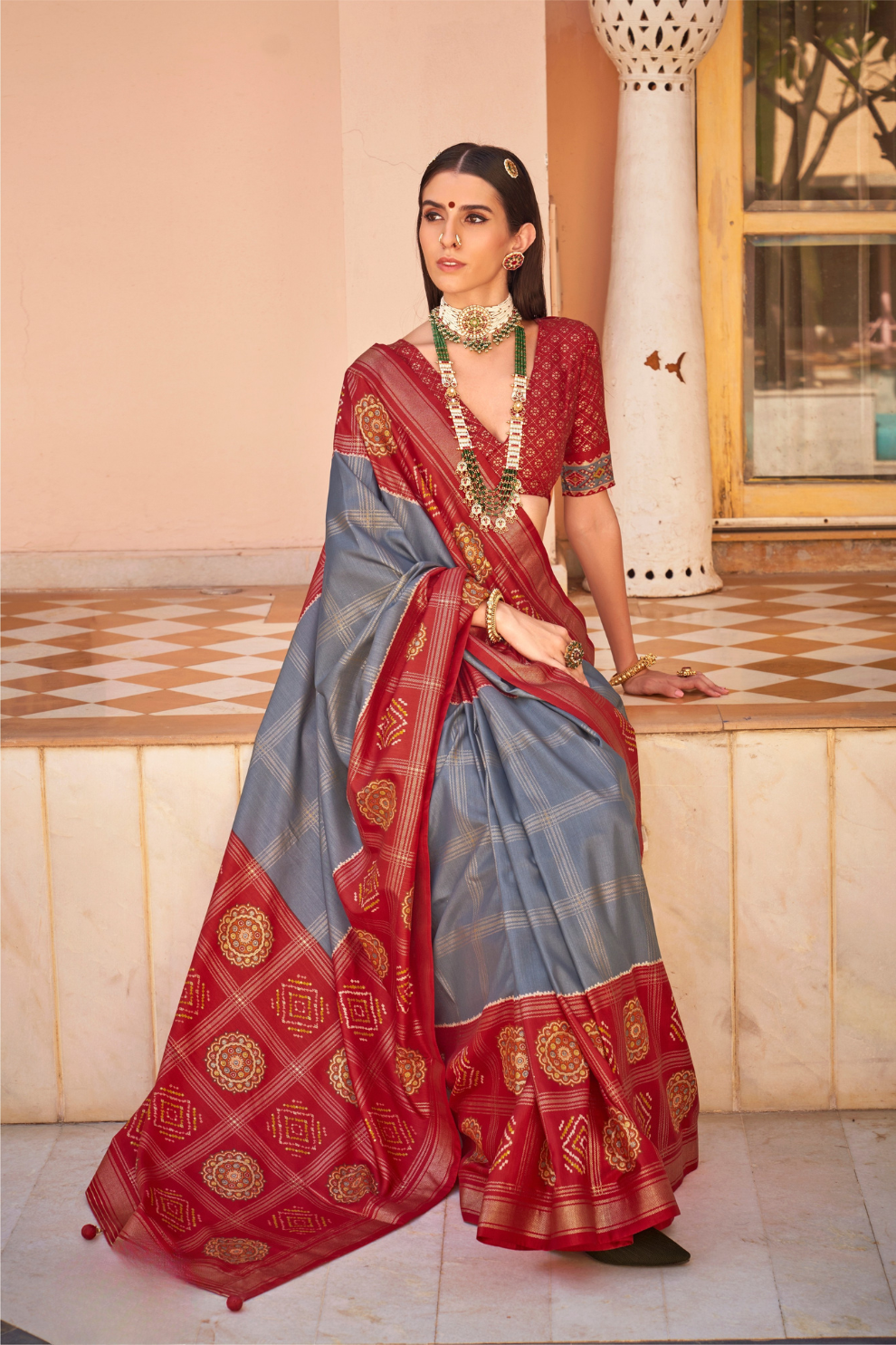 Classic Patola Motif Silk Saree for Festive Occasions