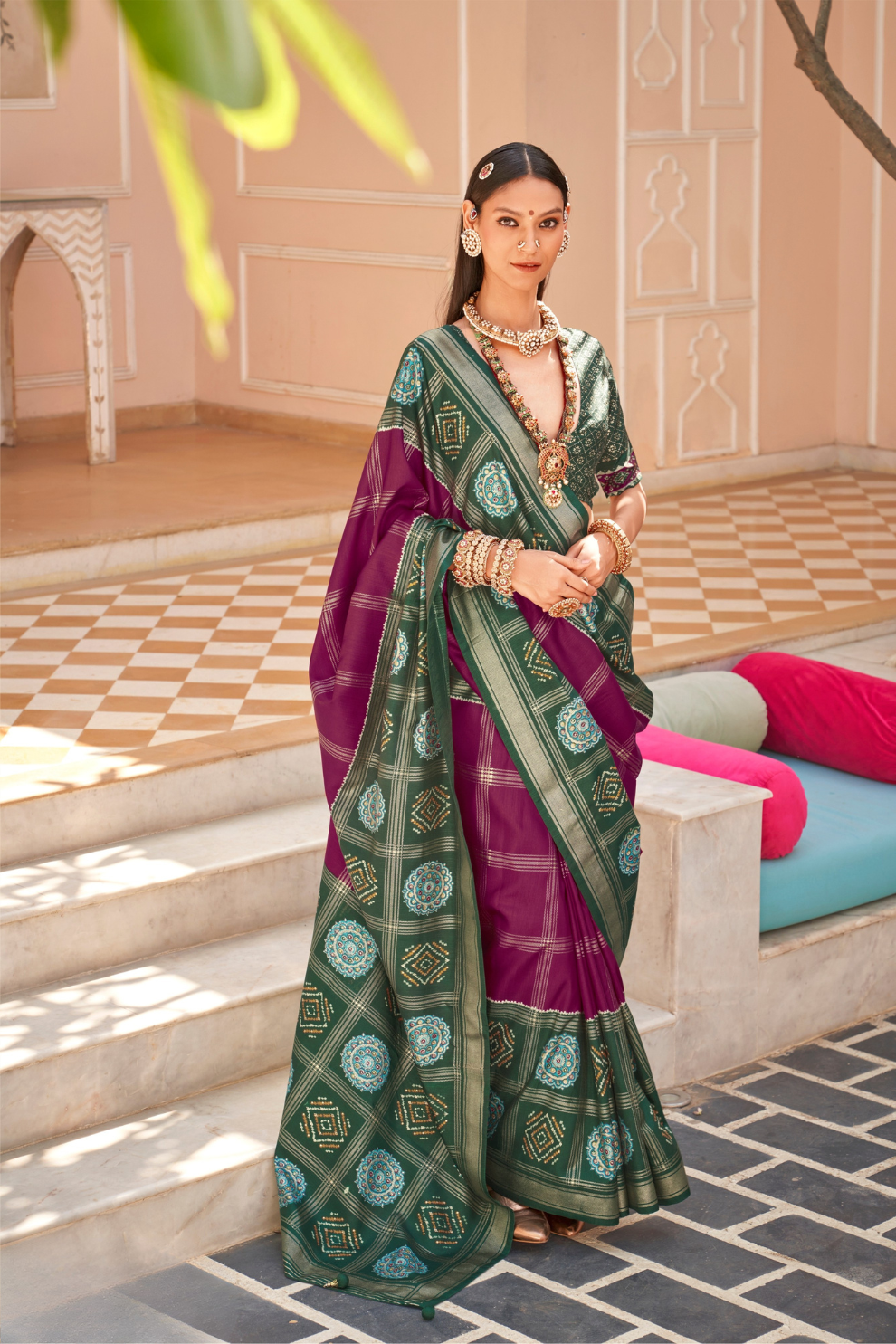 Classic Patola Motif Silk Saree for Festive Occasions