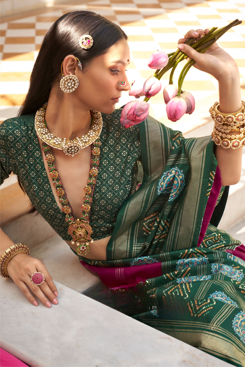 Classic Patola Motif Silk Saree for Festive Occasions