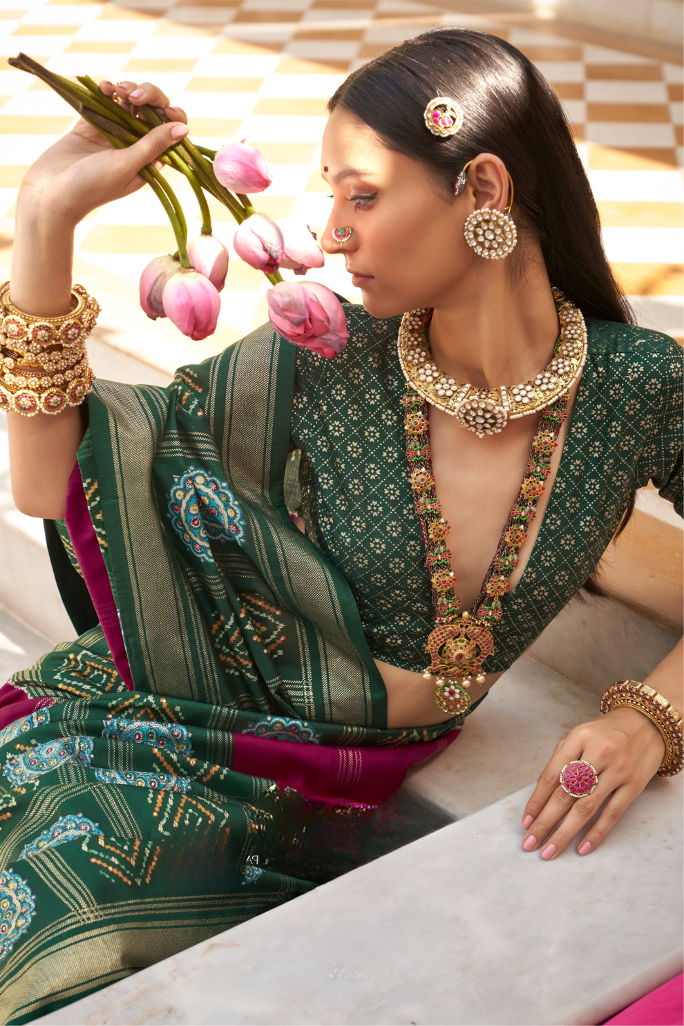 Classic Patola Motif Silk Saree for Festive Occasions