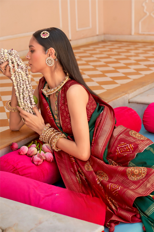 Classic Patola Motif Silk Saree for Festive Occasions