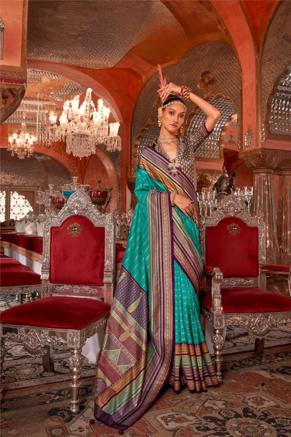 Super V.B. Silk Saree with Elite Gold Finish - LaVante Fashion