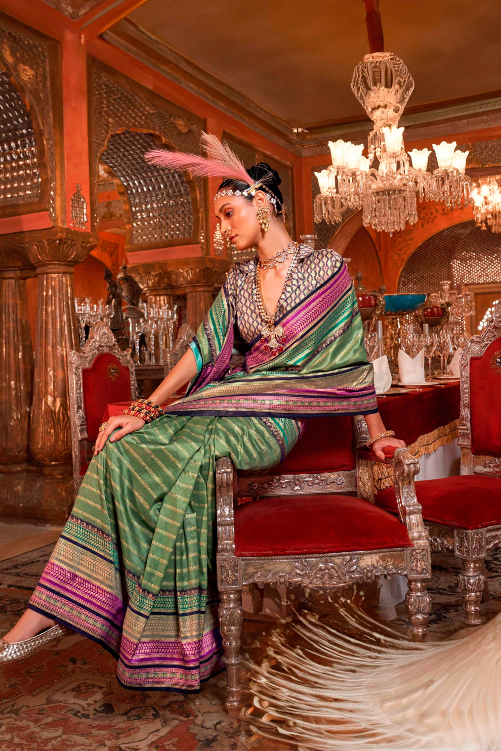 Super V.B. Silk Saree with Elite Gold Finish - LaVante Fashion