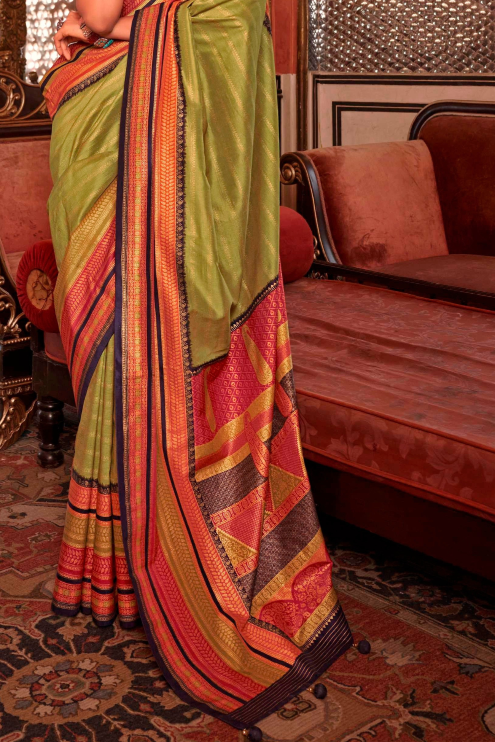 Super V.B. Silk Saree with Elite Gold Finish - LaVante Fashion
