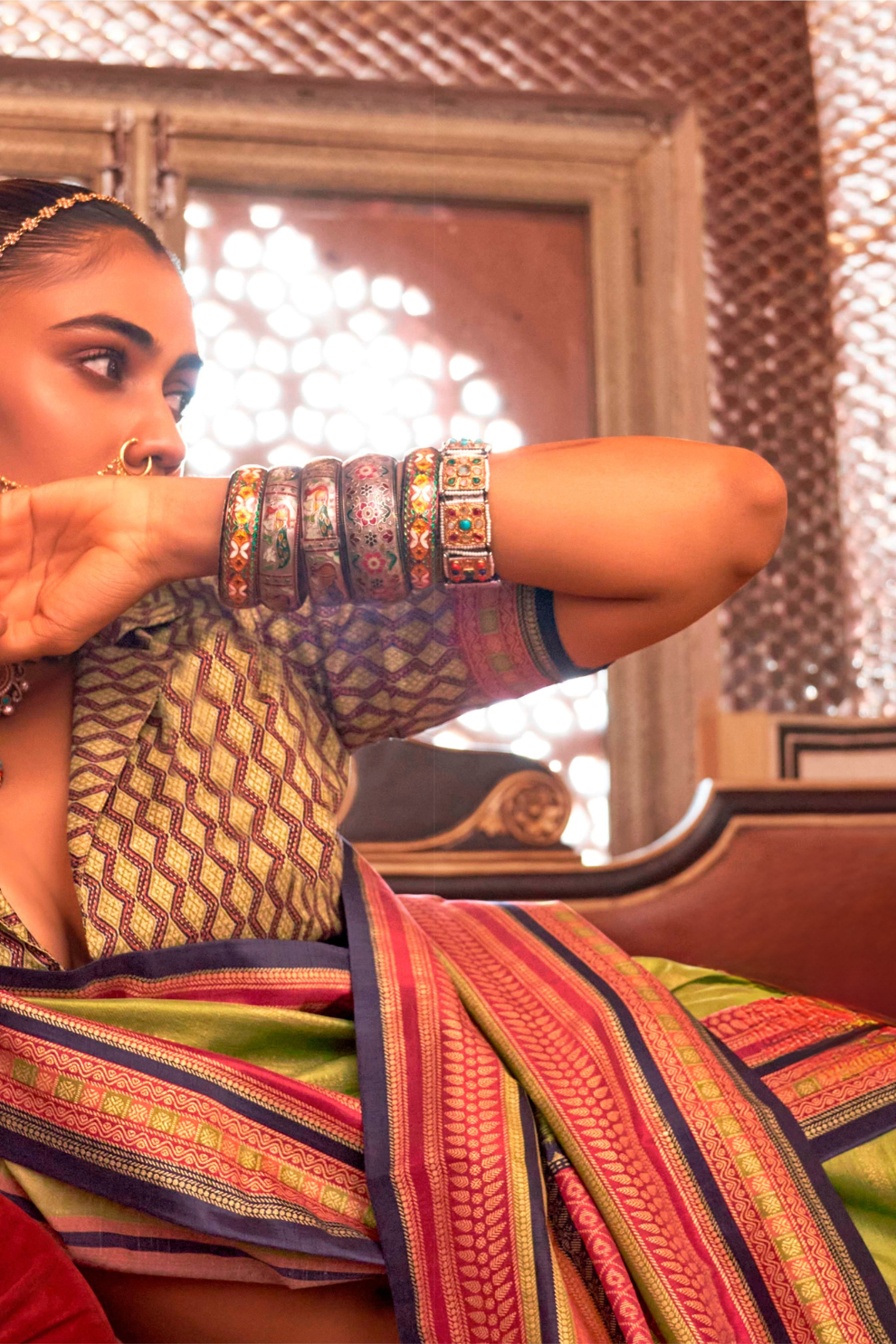 Super V.B. Silk Saree with Elite Gold Finish - LaVante Fashion