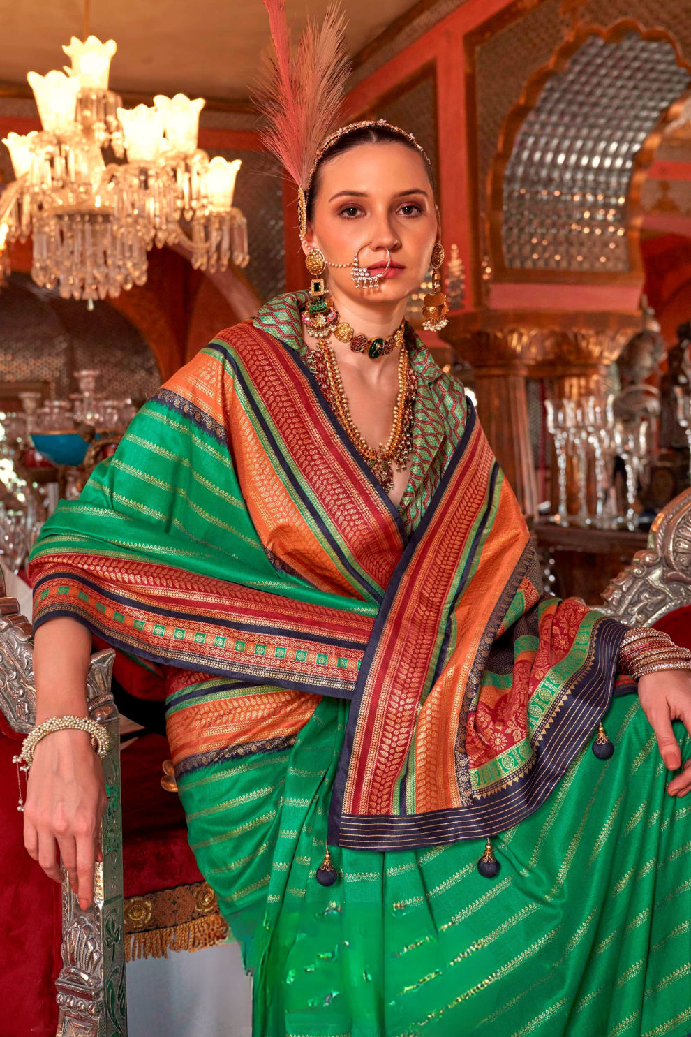 Super V.B. Silk Saree with Elite Gold Finish - LaVante Fashion