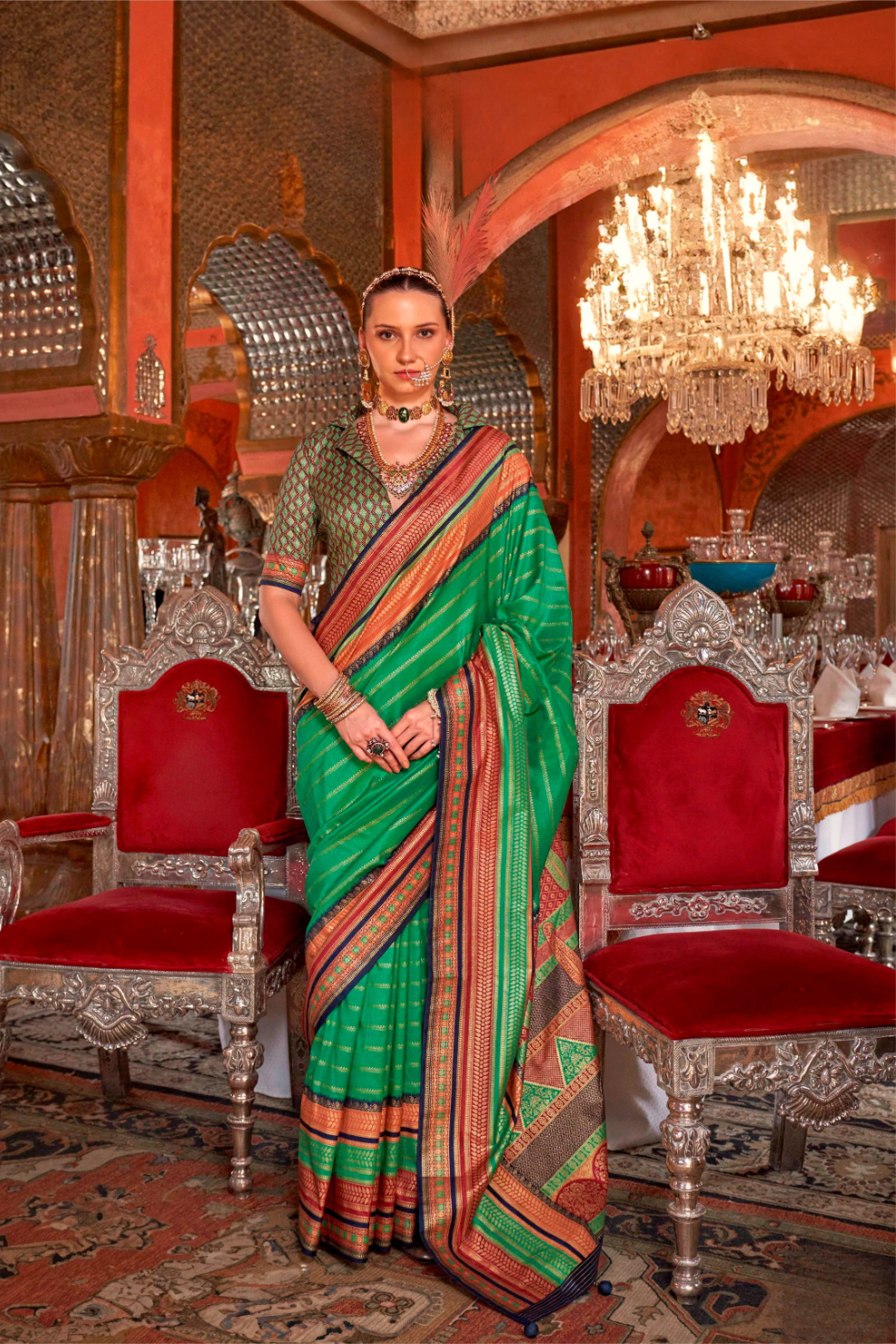 Super V.B. Silk Saree with Elite Gold Finish - LaVante Fashion