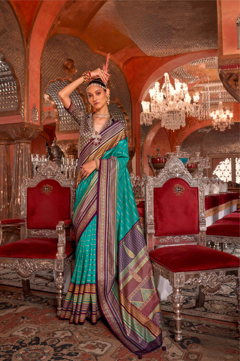Super V.B. Silk Saree with Elite Gold Finish - LaVante Fashion