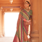 Kanjivaram Style Silk Saree with Designer Brooch and Clutch