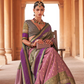Kanjivaram Style Silk Saree with Designer Brooch and Clutch