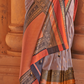Kanjivaram Style Silk Saree with Designer Brooch and Clutch