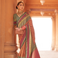 Kanjivaram Style Silk Saree with Designer Brooch and Clutch