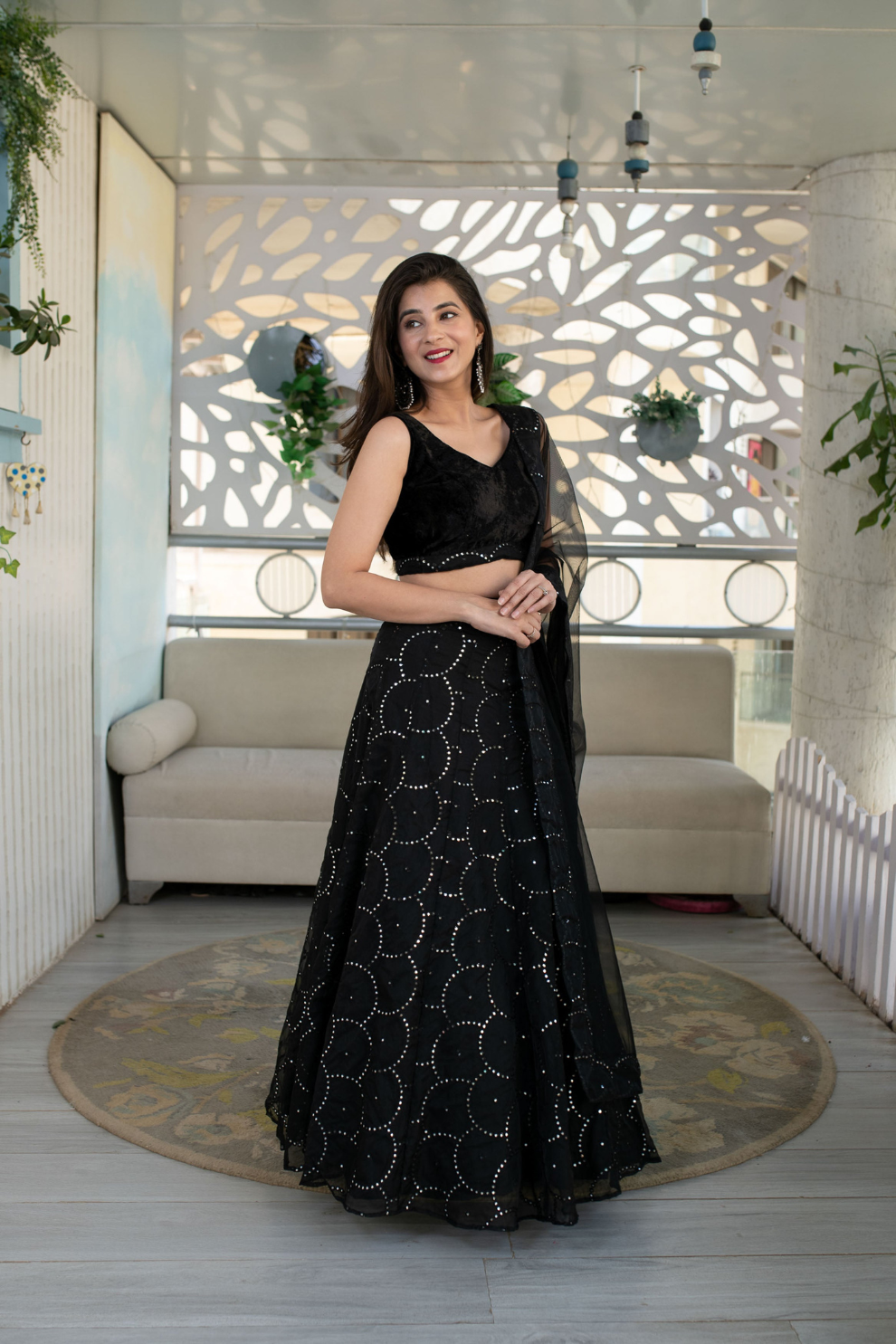 Graceful Georgette Lehenga Choli Featuring a Draped Attached Dupatta