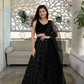Graceful Georgette Lehenga Choli Featuring a Draped Attached Dupatta