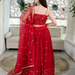 Graceful Georgette Lehenga Choli Featuring a Draped Attached Dupatta