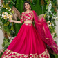 Graceful Georgette Lehenga Choli Featuring a Draped Attached Dupatta