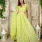 Graceful Georgette Lehenga Choli Featuring a Draped Attached Dupatta